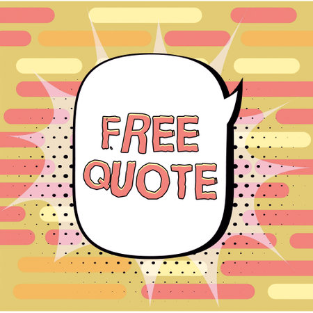 Writing displaying text Free Quote. Business concept A brief phrase that is usualy has impotant message to conveyの写真素材