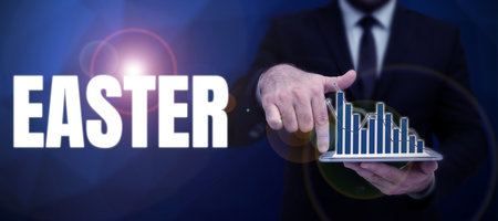 Writing displaying text Easter. Business approach holiday commemorating the resurrection of Jesus from the deadの写真素材