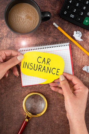 Text sign showing Car Insurance. Concept meaning Accidents coverage Comprehensive Policy Motor Vehicle Guarantyの写真素材