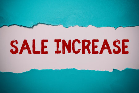 Writing displaying text Sale Increase. Business overview Average Sales Volume has Grown Boost Income from Leadsの写真素材