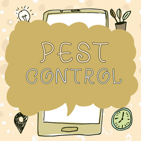 Inspiration showing sign Pest Control. Business overview Killing destructive insects that attacks crops and livestockの写真素材