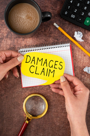 Inspiration showing sign Damages Claim. Word for Demand Compensation Litigate Insurance File Suit