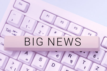 Text showing inspiration Big News. Business approach knowing actions no one heard about it yet Teleporter journalistの写真素材