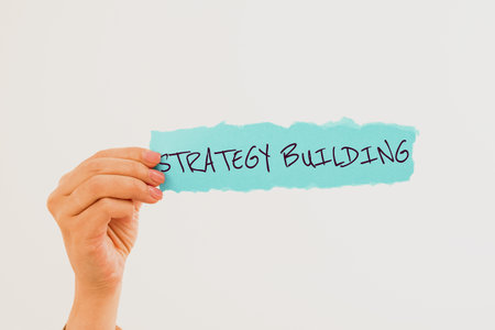 Text sign showing Strategy BuildingLeveraging Buying and acquiring others platforms. Conceptual photo Leveraging Buying and acquiring others platformsの写真素材