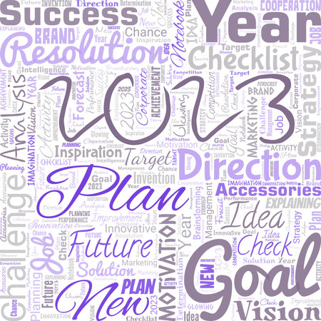 Big word cloud in the shape of square with word Plan. Improve searching for something in a certain...