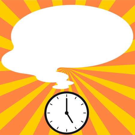 Presenter With Conversation Bubble Showing New Announcement. Colleague Speech Balloon Presenting Fresh And Important News Messages.のイラスト素材