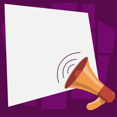 Megaphone Drawing With Conversation Bubble Showing New Announcement. Bullhorn Voice Device With Speech Balloon Presenting Fresh And Important News Messages.のイラスト素材