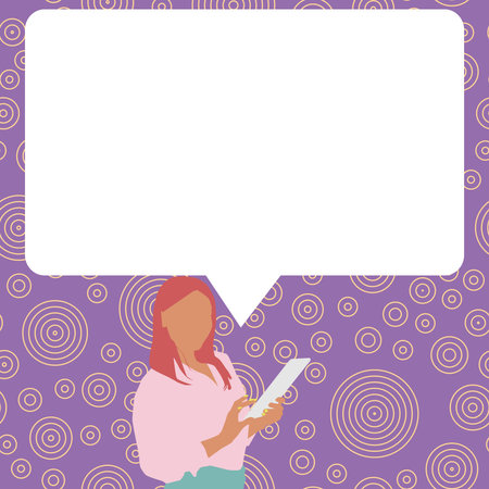 Drawing With Conversation Bubble Showing New Announcement. Speech Balloon Presenting Fresh And Important News Messages.のイラスト素材