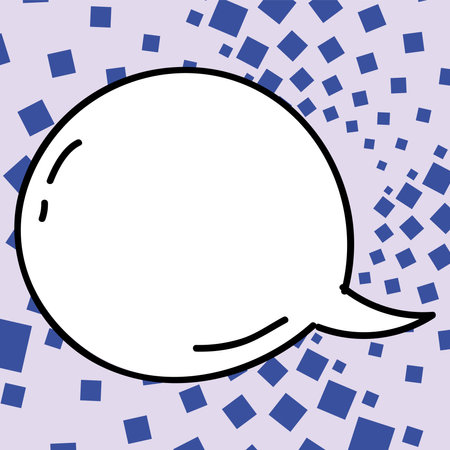 Comic Blank Speech Bubble With Copy Space Over Circular Color Background Design. Empty Template In...