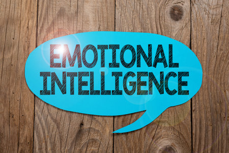 Sign displaying Emotional Intelligence. Business overview Self and Social Awareness Handle relationships wellの写真素材