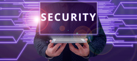 Text sign showing Security. Business concept The state of feeling safe stable and free from fear or dangerの写真素材