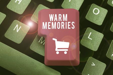 Writing displaying text Warm Memories. Business approach reminiscing the unforgettable collection of past eventsの写真素材