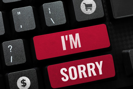 Inspiration showing sign I Am Sorry. Business showcase Toask for forgiveness to someone you unintensionaly hurtの写真素材
