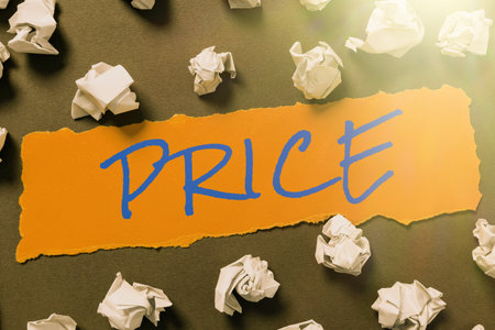 Conceptual display Price. Conceptual photo sum of values that customer gives up to gain the benefits of havingの写真素材