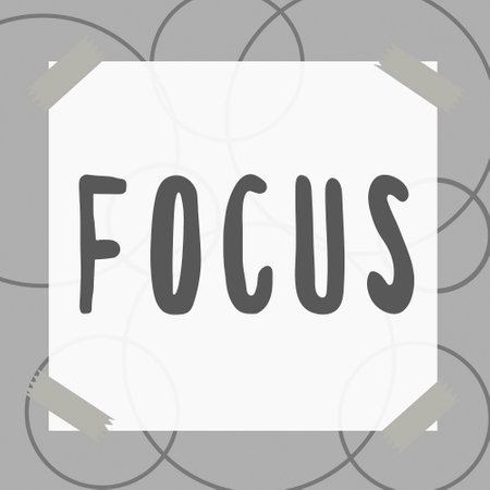 Text showing inspiration Focus. Concept meaning to give attention to one particular thing make do concentrateの写真素材