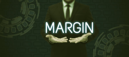 Handwriting text Margin. Word Written on extra amount of something that can be used anytime when neededの写真素材