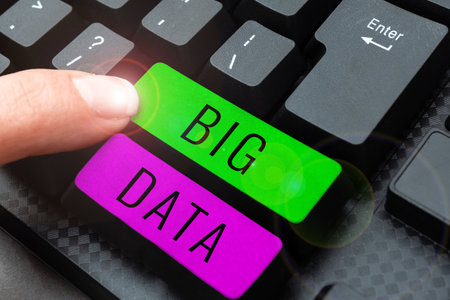 Hand writing sign Big Data. Internet Concept sets that so complex that traditional software cant deal with themの写真素材