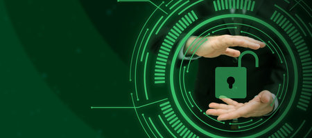 Man Standing Holding Tablet And Pressing On Virtual Button. Business Man Carrying Pad Tapping Switch...