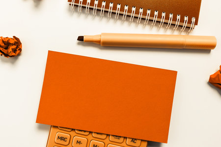 Multiple Assorted Collection Office Stationery Photo With Pens Pencils Notepads Notebook Ruler Stapler Scissors Clippers Paper Clips Holders Clipboard Placed Over Tableの写真素材