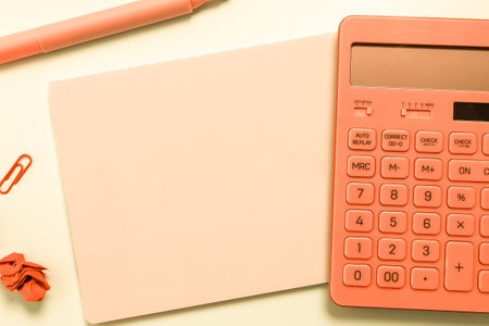 Multiple Assorted Collection Office Stationery Photo With Pens Pencils Notepads Notebook Ruler Stapler Scissors Clippers Paper Clips Holders Clipboard Placed Over Tableの写真素材