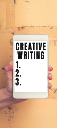 Sign displaying Creative Writing. Internet Concept content created voluntarily by customers and...