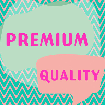 Writing displaying text Premium Quality. Word for a brand that reaches the degree of the highest standard Replacing Old Wallpaper Design, Creating New Wall Pattern And Layoutの写真素材