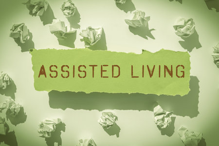 Sign displaying Assisted Living. Internet Concept person granted permission to manage access or make...