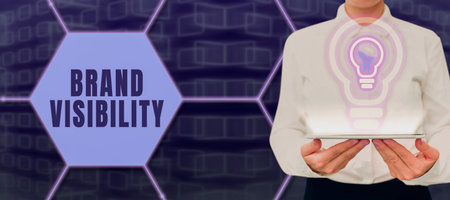 Text caption presenting Brand Visibility. Business approach dividing the cost of something into the...
