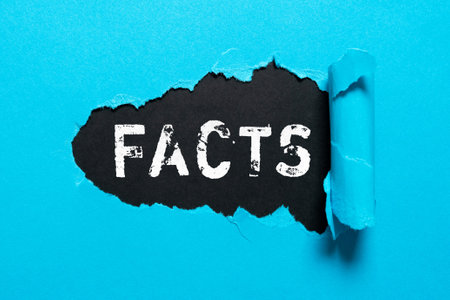 Text caption presenting Facts. Internet Concept something that is known to have happened or to exist...