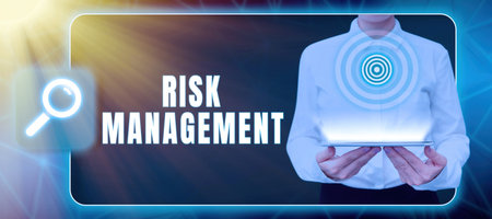 Conceptual caption Risk Management. Word Written on assessing and controlling future threats to the businessの写真素材