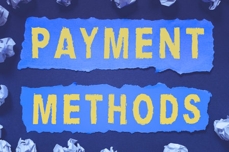 Sign displaying Payment Methods. Business idea Several ways utilized to compensate a purchased serviceの写真素材