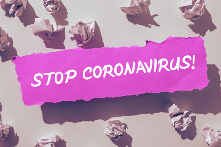 Conceptual caption Stop Coronavirus. Word for advocating against the practice of abortion Prolife movement Woman Holding Tablet Presenting Map And Global Positioning System.の写真素材