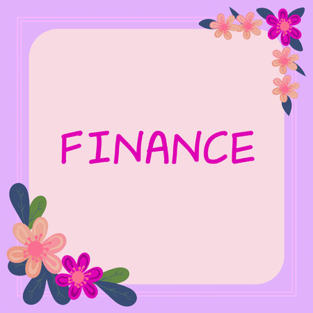 Conceptual caption Finance. Business overview selling product or service at a lower price to attract customer Frame With Leaves And Flowers Around And Important Announcements Inside.の写真素材