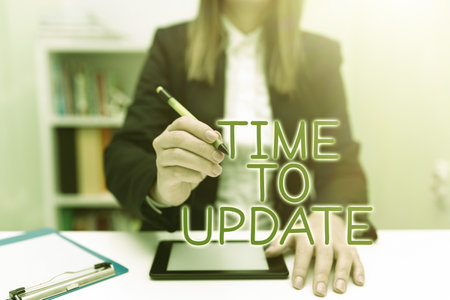 Conceptual caption Time To Update. Internet Concept System software update for enhancement or...