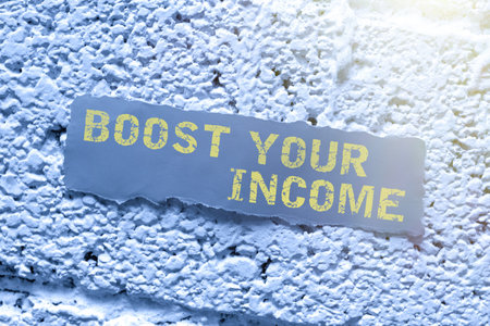 Conceptual caption Boost Your Income. Business approach improve your business to increase revenue or profitの写真素材