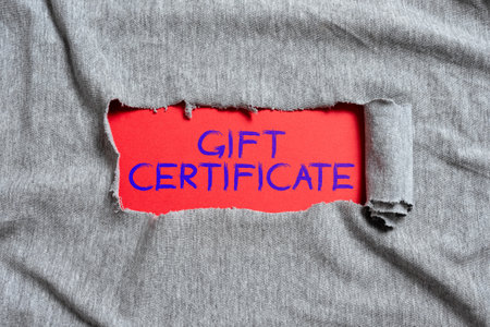 Inspiration showing sign Gift Certificate. Business idea certificate entitling the recipient to receive goodsの写真素材