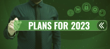 Text showing inspiration Plans For 2023. Internet Concept an intention or decision about what one is...