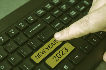 Conceptual caption New Year 2023. Business approach Greeting Celebrating Holiday Fresh Start Best...