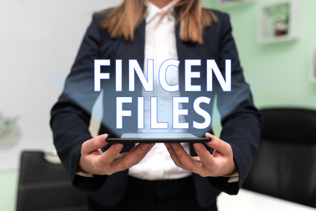 Text showing inspiration Fincen Files. Business concept Transactions in financial assets and...