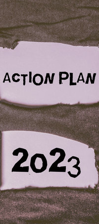 Writing displaying text Action Plan 2023. Internet Concept to do list contain number of things be...