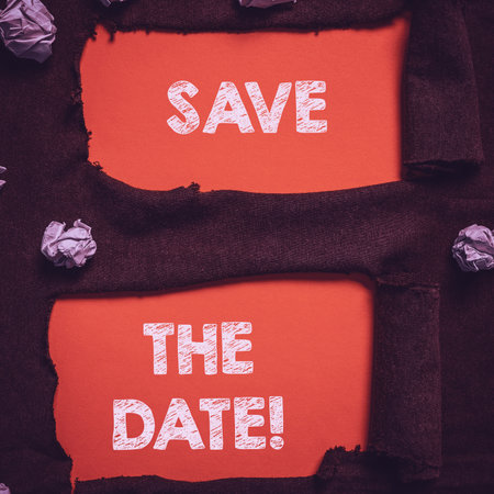 Text caption presenting Save The Date. Business approach Remembering the schedule Mark the calendar Invitationの写真素材
