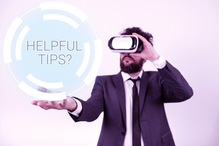 Handwriting text Helpful Tips. Word Written on advices given to be helpful knowledge in lifeの写真素材