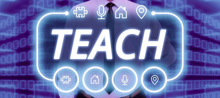 Conceptual display Teach. Business concept impart knowledge or instruct someone as to how do...