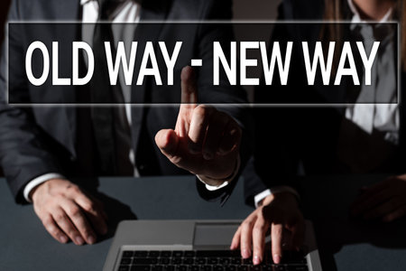 Inspiration showing sign Old Way New Way. Internet Concept talking how you can do it such as the action you can takeの写真素材