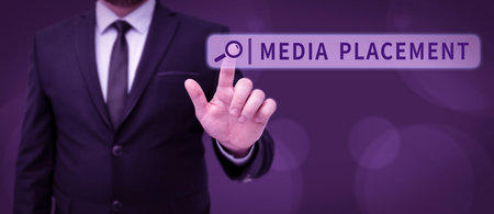 Sign displaying Media Placement. Internet Concept the method of placing your ad message using the mediaの写真素材