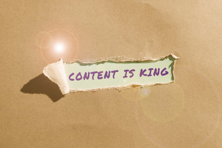 Writing displaying text Content Is King. Business idea Content is the heart of todays marketing strategiesの写真素材