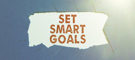 Conceptual display Set Smart Goals. Business idea Establish achievable objectives Make good business plansの写真素材