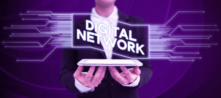 Conceptual display Digital Network. Internet Concept network incorporating digital switching and transmissionの写真素材