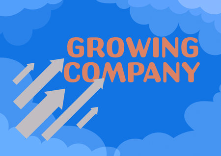 Text showing inspiration Growing Company. Business idea generates significant positive cash flows or earningsの写真素材