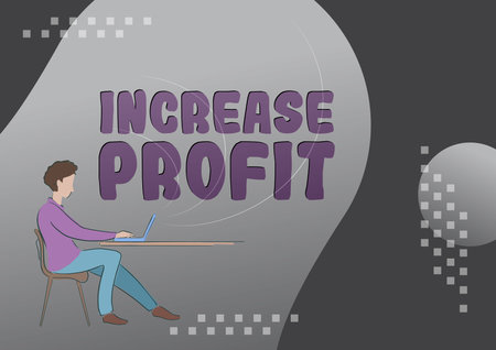 Text caption presenting Increase Profit. Business showcase amount of revenue gained from a business activity exceedsの写真素材
